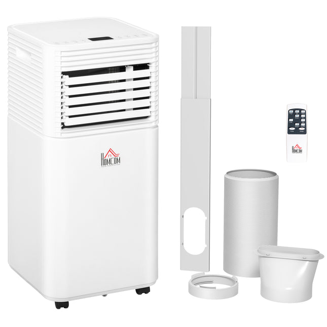 7000 BTU 4-in-1 Portable Mobile Air Conditioner with Remote, LED, Timer, Auto Shut Down - White