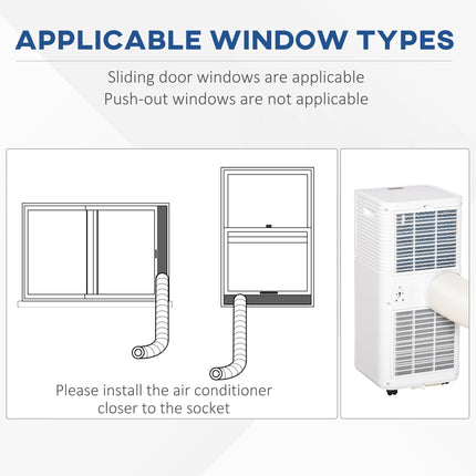 7000 BTU 4-in-1 Portable Mobile Air Conditioner with Remote, LED, Timer, Auto Shut Down - White