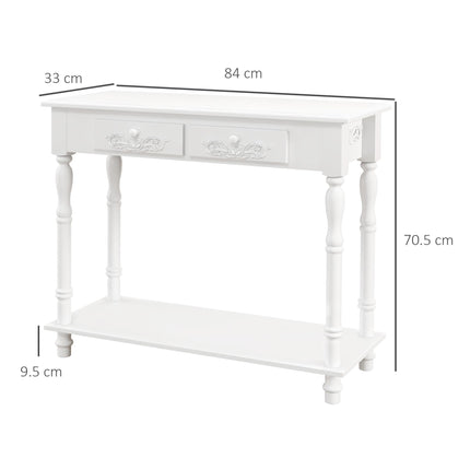 Console Table Modern Sofa Side Desk with Storage Shelves Drawers for Living Room