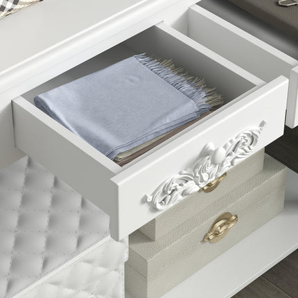 Console Table Modern Sofa Side Desk with Storage Shelves Drawers for Living Room