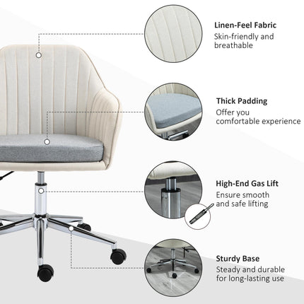 Home Office Chair Comfortable Computer Desk Chair Swivel Task Chair with Golden