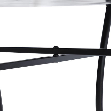 60cm Round Mosaic Bistro Table with Ceramic Top - Black Orange White