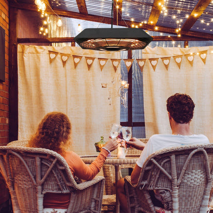 2000W Electric Hanging Patio Heater with Remote Control - Aluminium