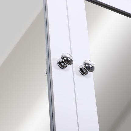 Wall-Mounted Bathroom Cabinet with Mirrored Doors and Adjustable Shelf - White