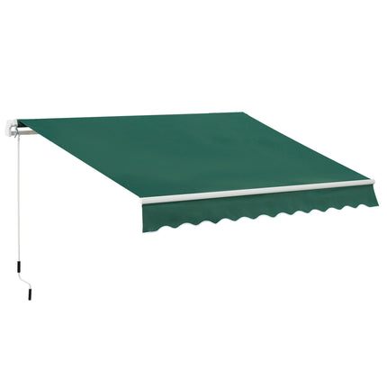 Manual Lightweight Patio Awning Canopy 295x200cm with UV Protection - Green