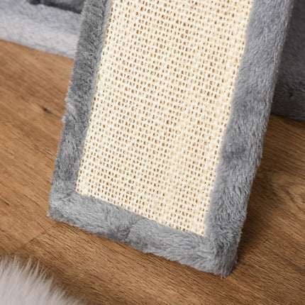 111cm Cat Tree Tower with Sisal Scratching Posts, Hammock & Hanging Ball - Grey