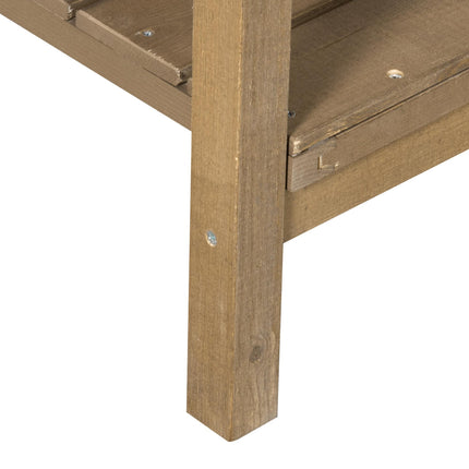 8 Box Wooden Raised Planter Bed with Water-Resistant Finish - Brown
