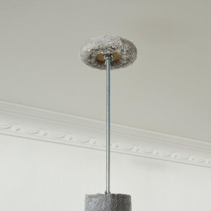 Multi-Layer Cat Tree with Scratching Post and Hanging Balls - Light Grey