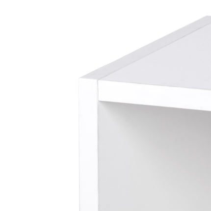 Wall Mounted Coat Rack with Hooks, Rail & Storage Shelves - White
