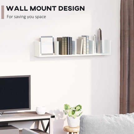 Wall Mount 4-Cube Media Storage Rack for 84 CDs & 56 DVDs/Blu-rays - White