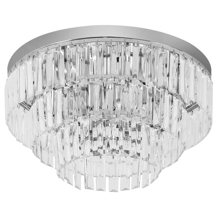 Round 7-Light Crystal Ceiling Chandelier Light Fixture - Transparent