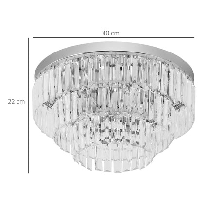 Round 7-Light Crystal Ceiling Chandelier Light Fixture - Transparent