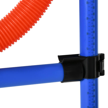 Pet Agility Training Set Adjustable Pole Hoop Hurdle for Dog Obedience - Blue & Red