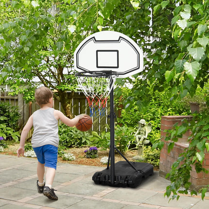 Adjustable Basketball Stand 94-123cm Height for Kids & Adults Poolside Use - Black