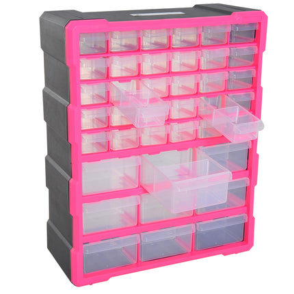 39 Drawers Parts Organiser Wall Mount Tools Storage Cabinet Small Nuts Bolts Gar
