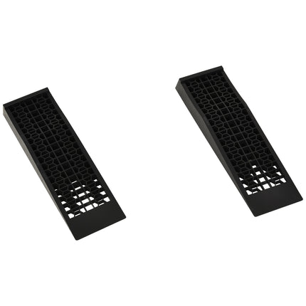 Pair of 2 Low Entrance Plastic Curb Ramps 3 Ton Capacity Anti-Slip for Cars SUVs Vans - Black