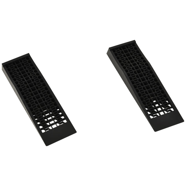 Pair of 2 Low Entrance Plastic Curb Ramps 3 Ton Capacity Anti-Slip for Cars SUVs Vans - Black