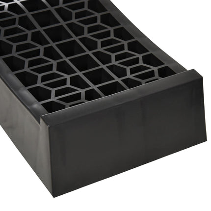 Pair of 2 Low Entrance Plastic Curb Ramps 3 Ton Capacity Anti-Slip for Cars SUVs Vans - Black