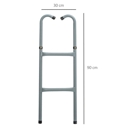 8/10ft Galvanized Steel Trampoline Ladder - Silver