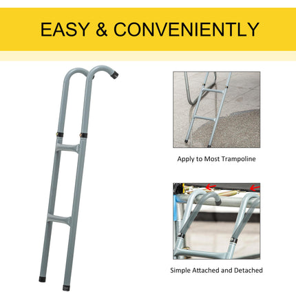 8/10ft Galvanized Steel Trampoline Ladder - Silver