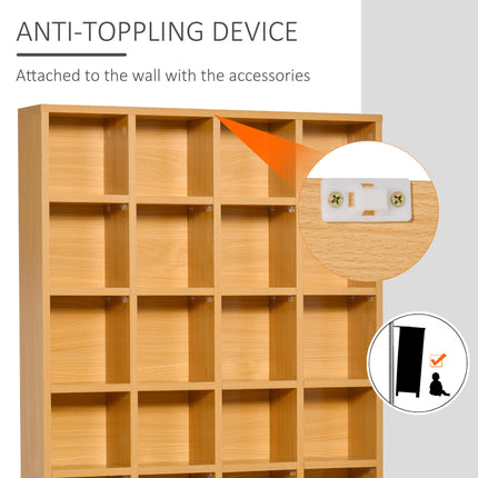 480 CD 312 DVD Media Storage Shelf Rack with 4 Adjustable Shelves Wooden Bookcase Display Unit - Beech Wood