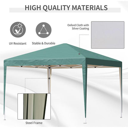 3 x 3 Meter Heavy Duty Garden Party Canopy Tent Folding Marquee for Weddings - Green