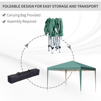 3 x 3 Meter Heavy Duty Garden Party Canopy Tent Folding Marquee for Weddings - Green