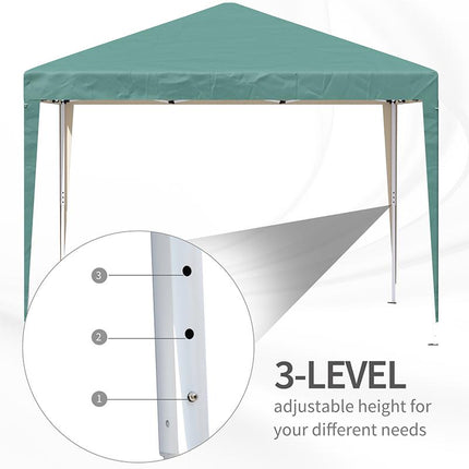 3 x 3 Meter Heavy Duty Garden Party Canopy Tent Folding Marquee for Weddings - Green