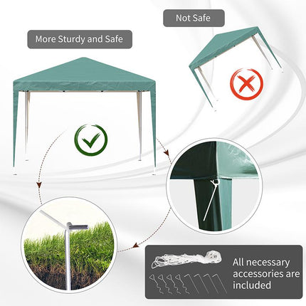 3 x 3 Meter Heavy Duty Garden Party Canopy Tent Folding Marquee for Weddings - Green
