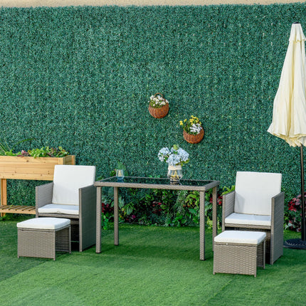 2 Seater Rattan Cube Garden Furniture Set, Rattan Dining Set with Cushions, Outd
