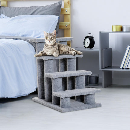 Pet Stair Steps for Small and Older Pets Climbing Assistance Ladder 63.5x43x60cm - Grey