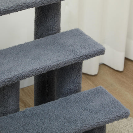 Pet Stair Steps for Small and Older Pets Climbing Assistance Ladder 63.5x43x60cm - Grey