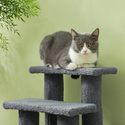 Pet Stair Steps for Small and Older Pets Climbing Assistance Ladder 63.5x43x60cm - Grey