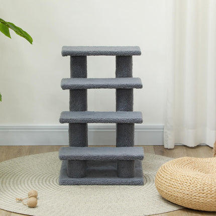 Pet Stair Steps for Small and Older Pets Climbing Assistance Ladder 63.5x43x60cm - Grey
