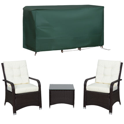 Weatherproof 2 Seater Rattan Bistro Set with Cushions - Brown