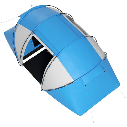 Waterproof 4-6 Person Camping Tent with UV Protection - Blue and White