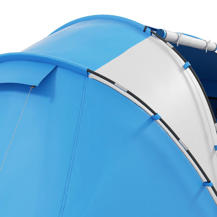 Waterproof 4-6 Person Camping Tent with UV Protection - Blue and White