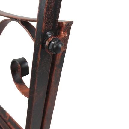 2 Seater Metal Rocking Garden Bench with Armrests - Bronze