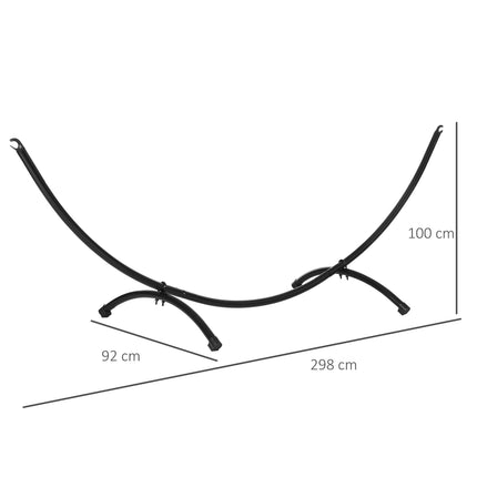 Durable Metal Hammock Stand for 3 Meter Hammocks with Non-Slip Feet - Black