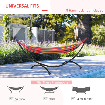 Durable Metal Hammock Stand for 3 Meter Hammocks with Non-Slip Feet - Black