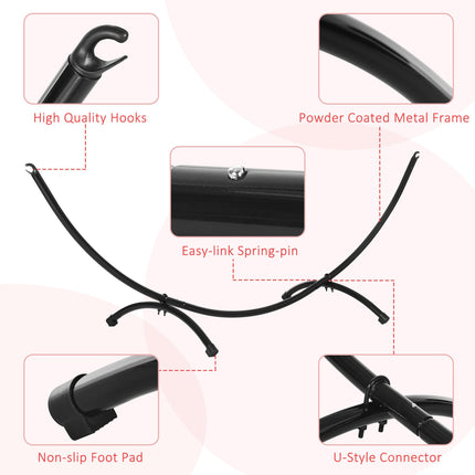 Durable Metal Hammock Stand for 3 Meter Hammocks with Non-Slip Feet - Black