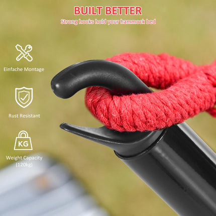 Durable Metal Hammock Stand for 3 Meter Hammocks with Non-Slip Feet - Black