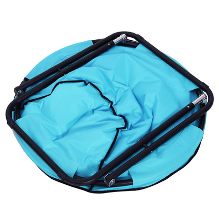 Portable Padded Saucer Moon Chair with Metal Frame - Blue