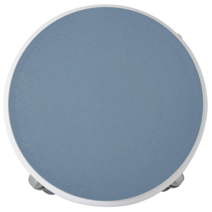 Adjustable Height 360° Swivel Shower Seat with Aluminium Frame and Non-Slip Feet - Blue and White