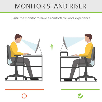 Monitor Riser Laptop PC Stand with Drawer Bamboo - Natural
