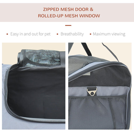 Portable Folding Pet Carrier for Cats and Small Dogs 41x34x30 cm - Grey