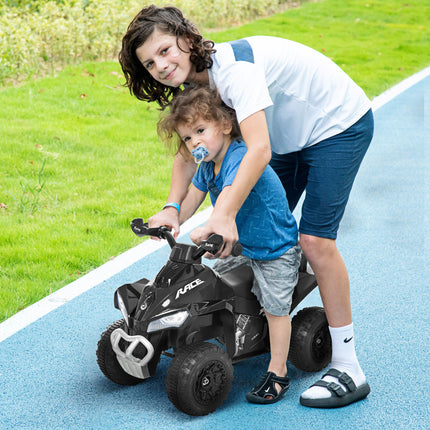 No Power Kids Foot-to-Floor Sliding Ride On Quad for 18-36 Months - Black