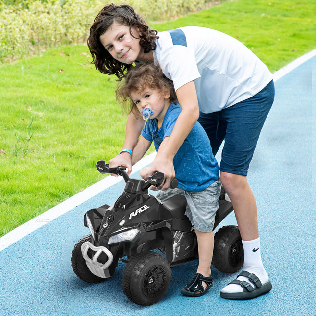 No Power Kids Foot-to-Floor Sliding Ride On Quad for 18-36 Months - Black