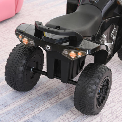 No Power Kids Foot-to-Floor Sliding Ride On Quad for 18-36 Months - Black