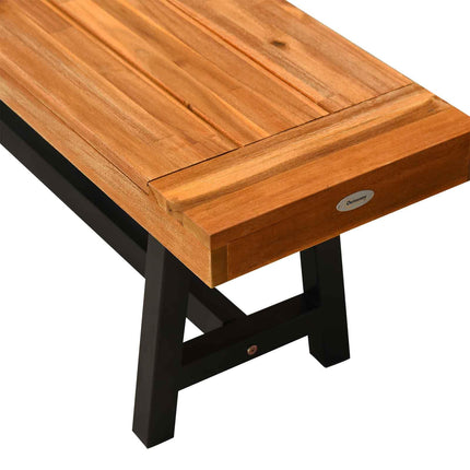 Garden 3 Pieces Acacia Wood Picnic Table and 2 Benches Set Dining Trestle Beer T